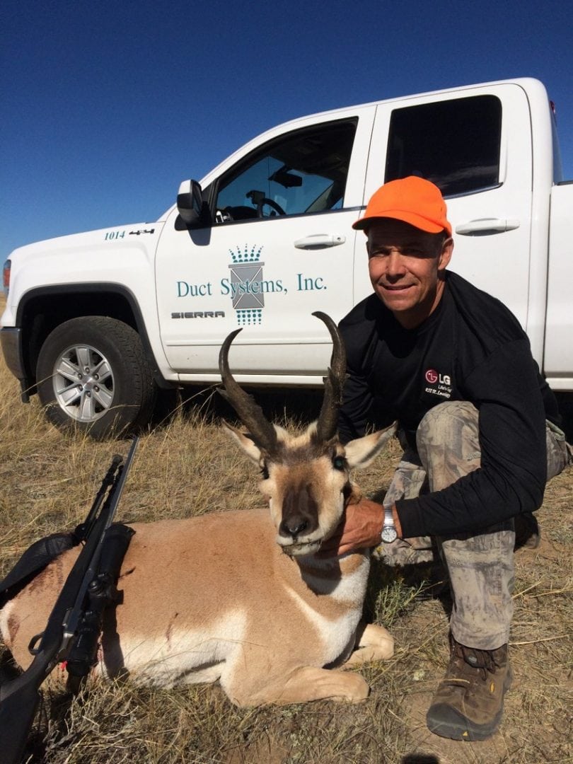 Tom with his rifle Antelope