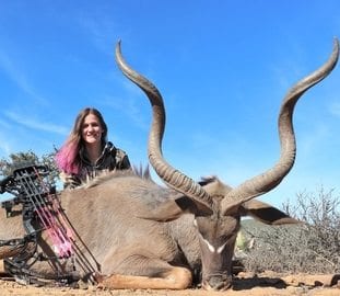 Picture of Africa South Africa Baylee Guedes Kudu with Bow
